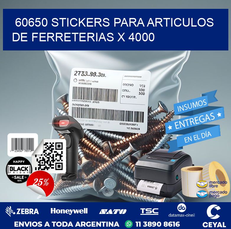 60650 STICKERS PARA ARTICULOS DE FERRETERIAS X 4000