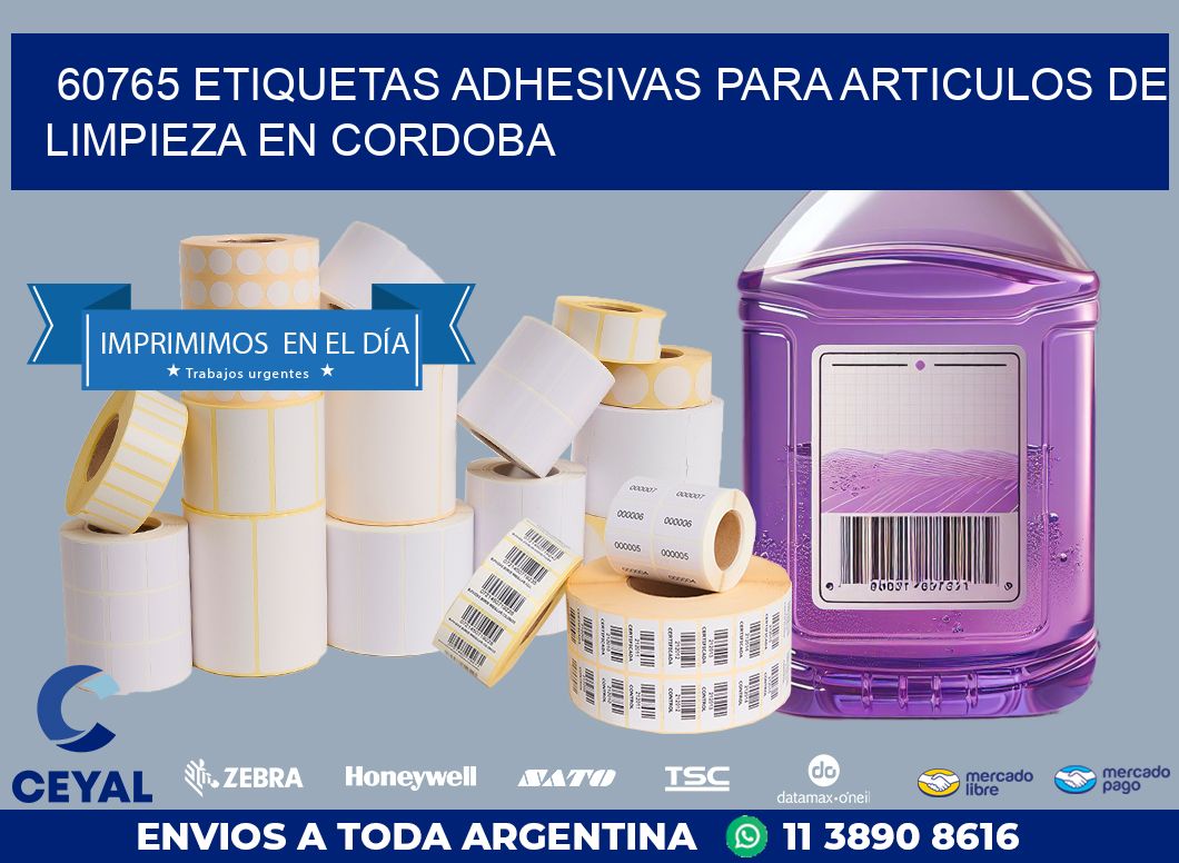 60765 ETIQUETAS ADHESIVAS PARA ARTICULOS DE LIMPIEZA EN CORDOBA