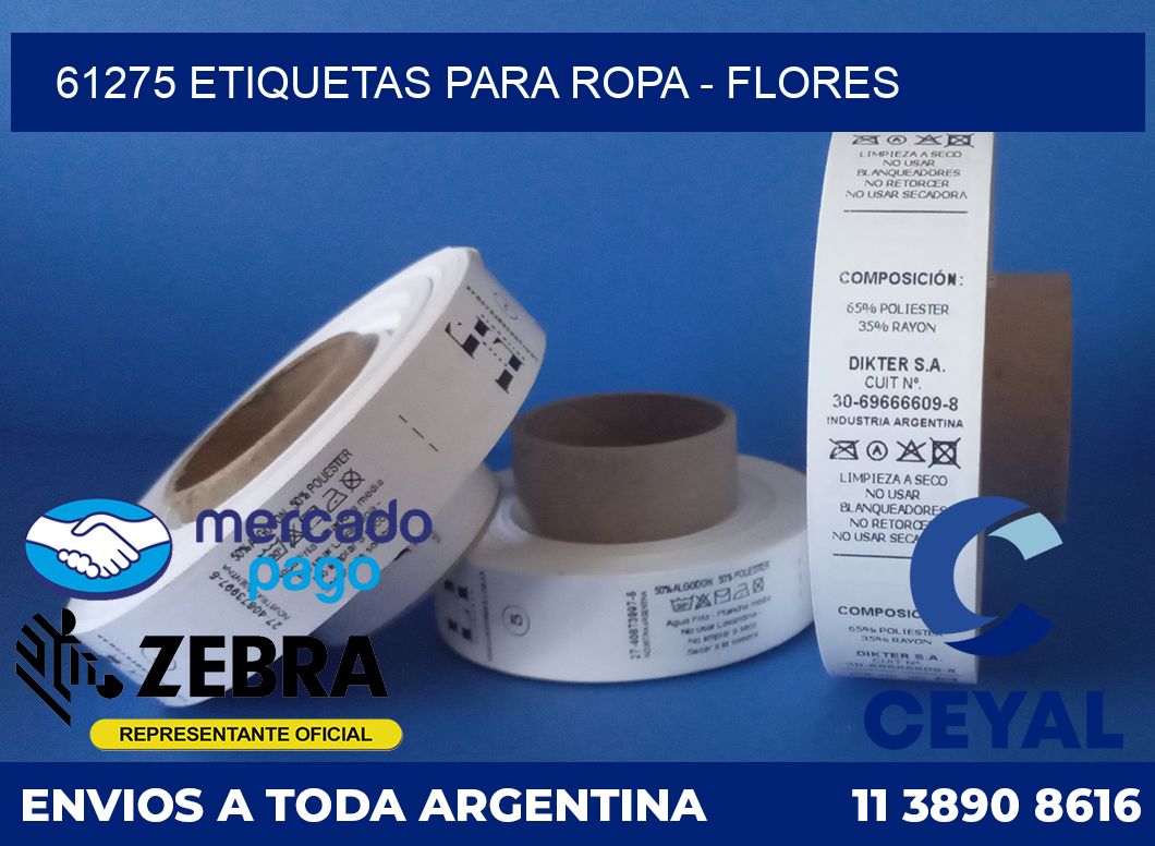 61275 ETIQUETAS PARA ROPA - FLORES