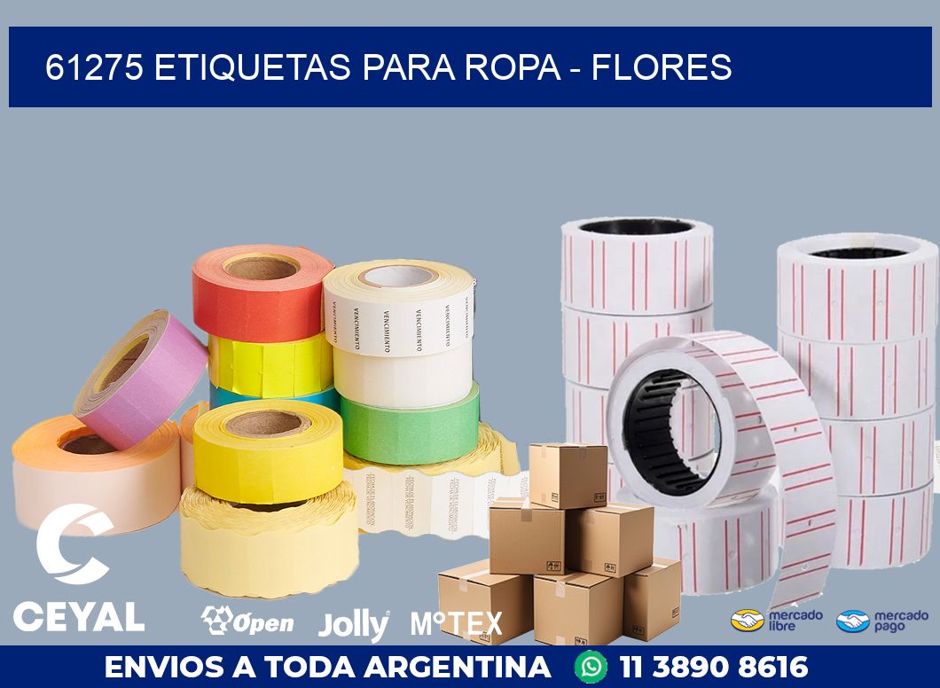 61275 ETIQUETAS PARA ROPA - FLORES