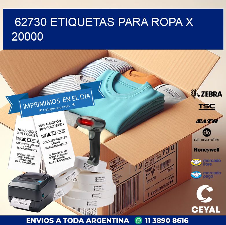 62730 ETIQUETAS PARA ROPA X 20000