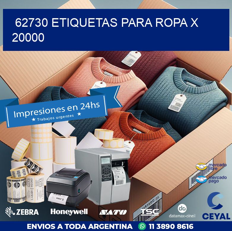 62730 ETIQUETAS PARA ROPA X 20000