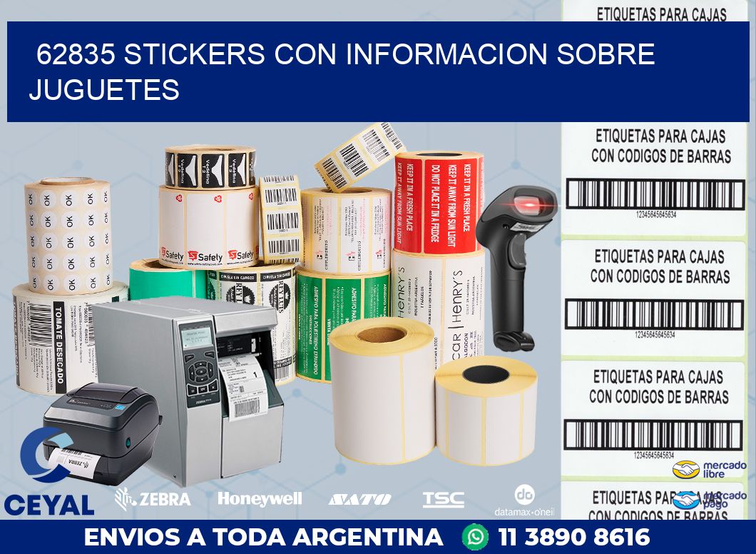 62835 STICKERS CON INFORMACION SOBRE JUGUETES