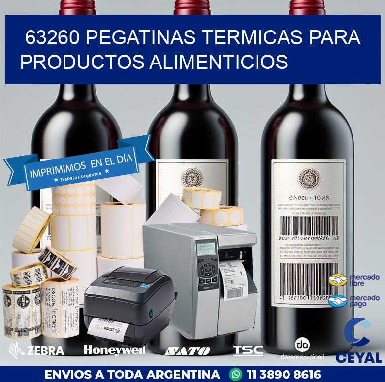 63260 PEGATINAS TERMICAS PARA PRODUCTOS ALIMENTICIOS