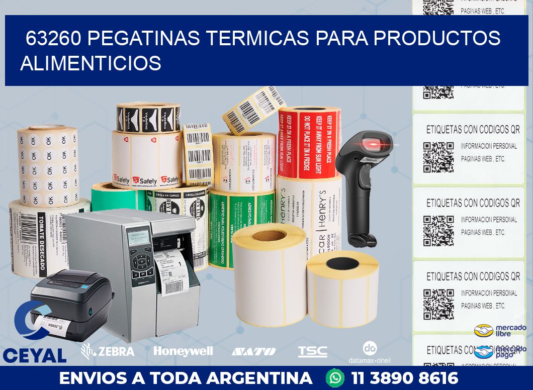 63260 PEGATINAS TERMICAS PARA PRODUCTOS ALIMENTICIOS