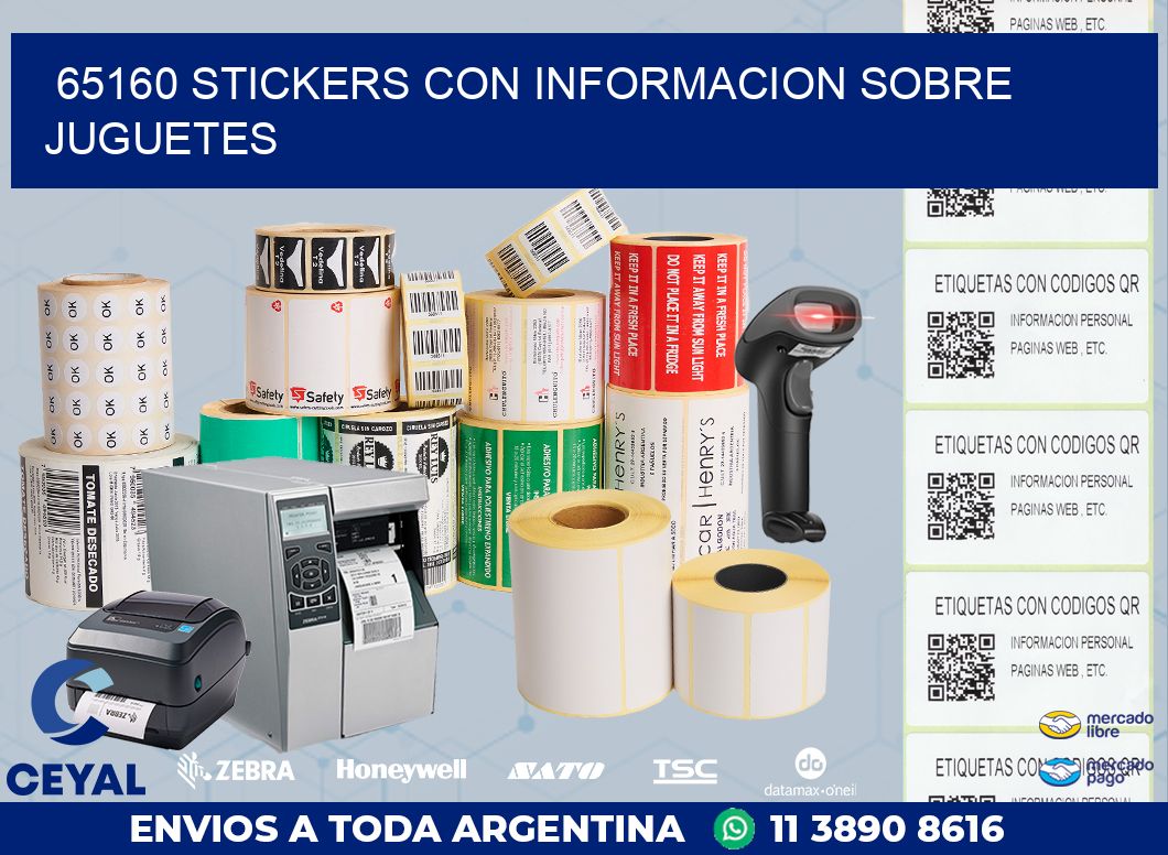 65160 STICKERS CON INFORMACION SOBRE JUGUETES