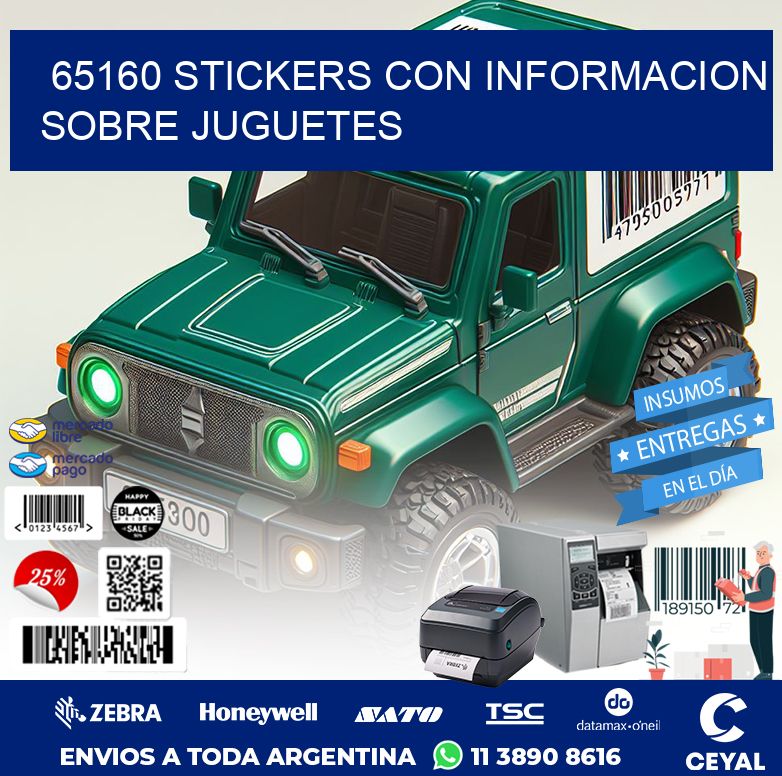 65160 STICKERS CON INFORMACION SOBRE JUGUETES