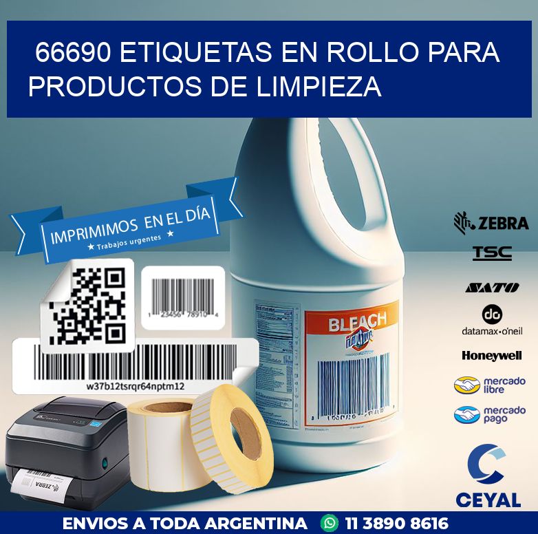 66690 ETIQUETAS EN ROLLO PARA PRODUCTOS DE LIMPIEZA