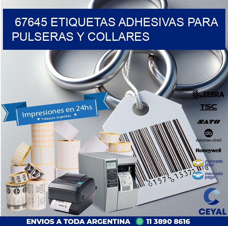 67645 ETIQUETAS ADHESIVAS PARA PULSERAS Y COLLARES