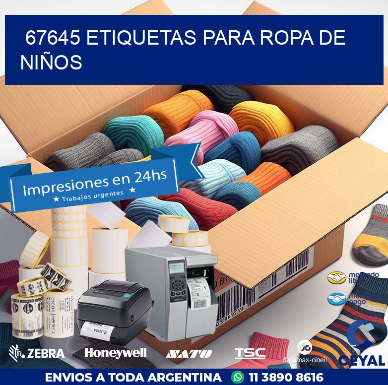 67645 ETIQUETAS PARA ROPA DE NIÑOS