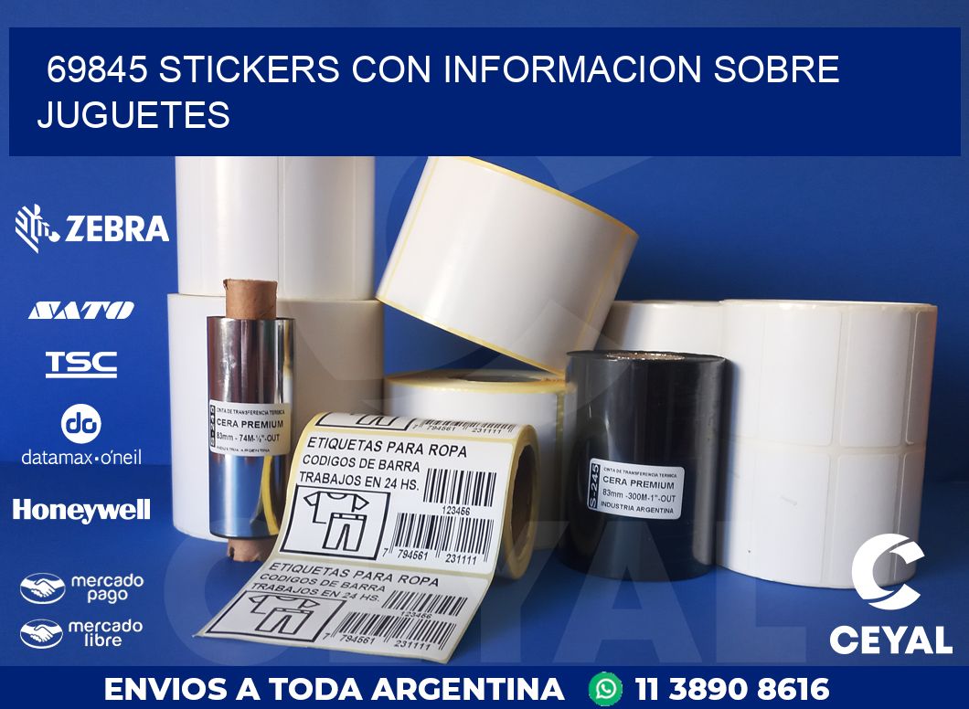 69845 STICKERS CON INFORMACION SOBRE JUGUETES