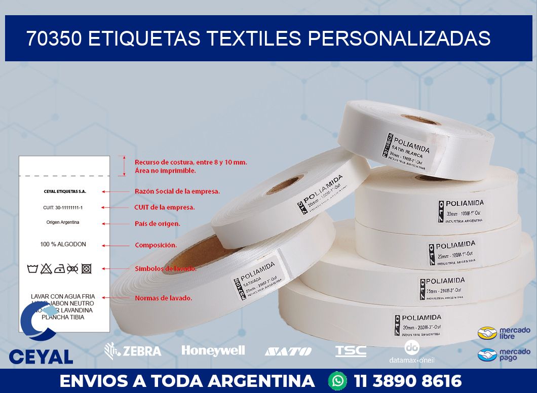70350 ETIQUETAS TEXTILES PERSONALIZADAS