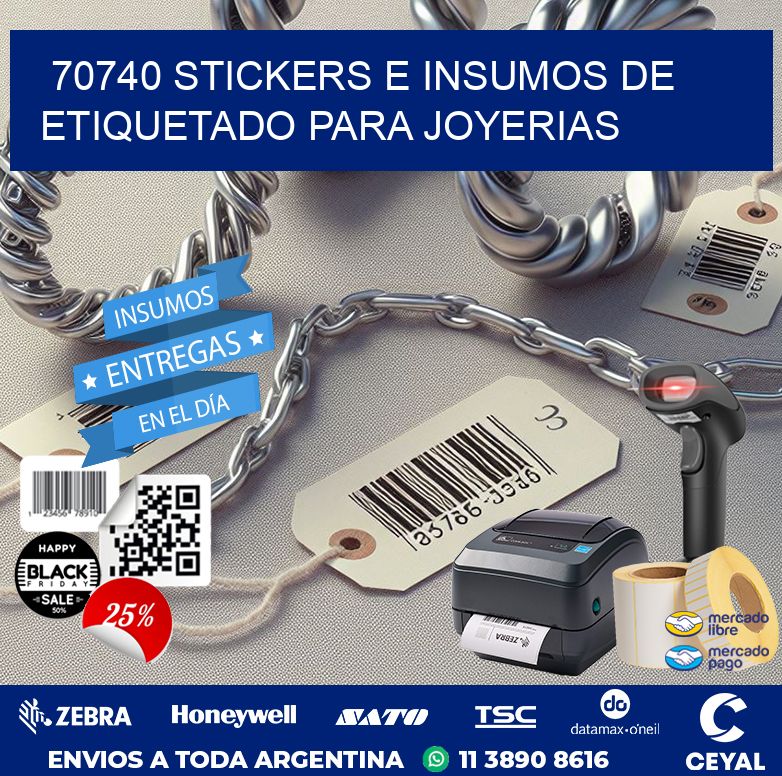 70740 STICKERS E INSUMOS DE ETIQUETADO PARA JOYERIAS