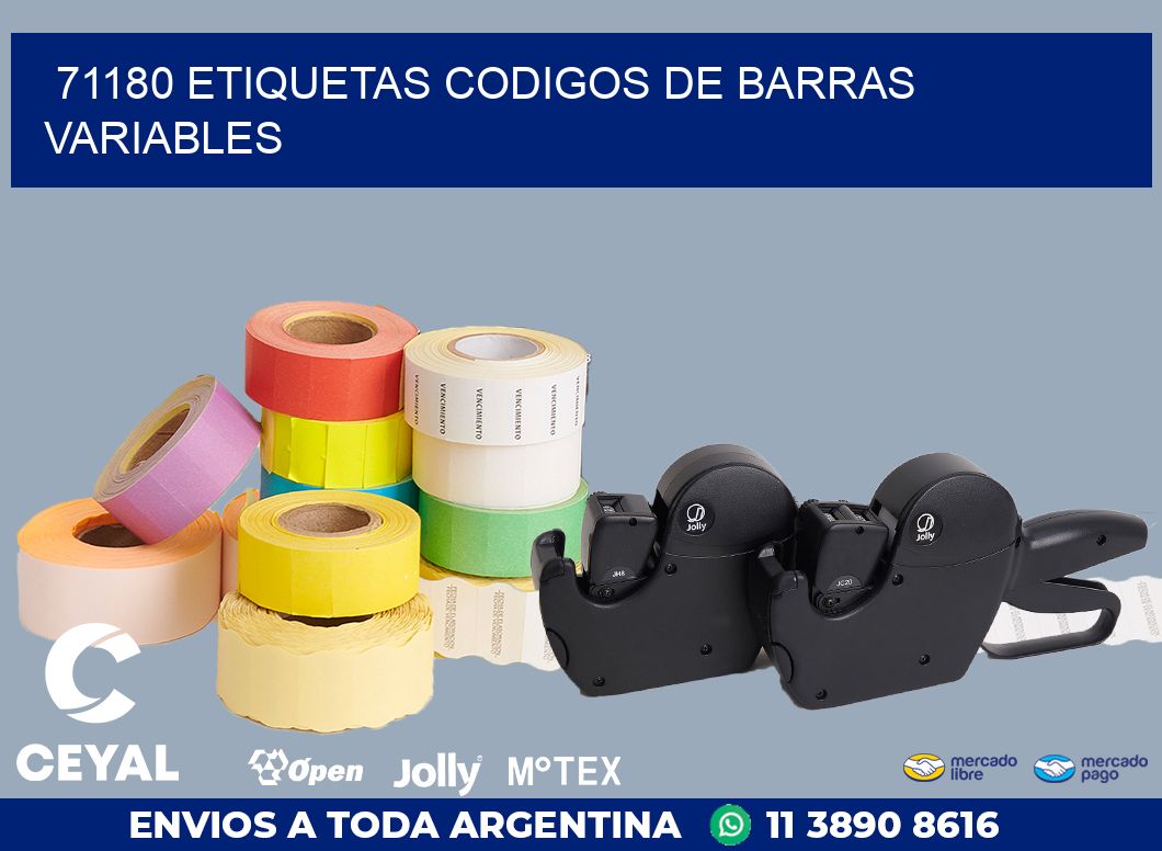 71180 ETIQUETAS CODIGOS DE BARRAS VARIABLES