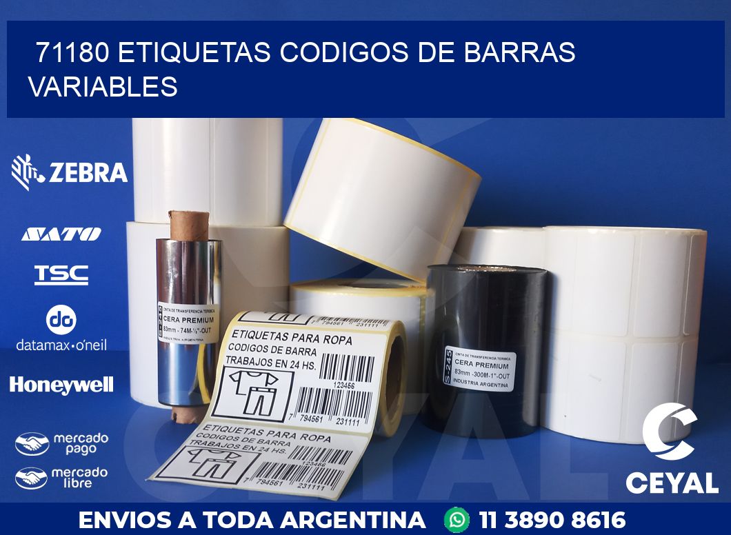 71180 ETIQUETAS CODIGOS DE BARRAS VARIABLES