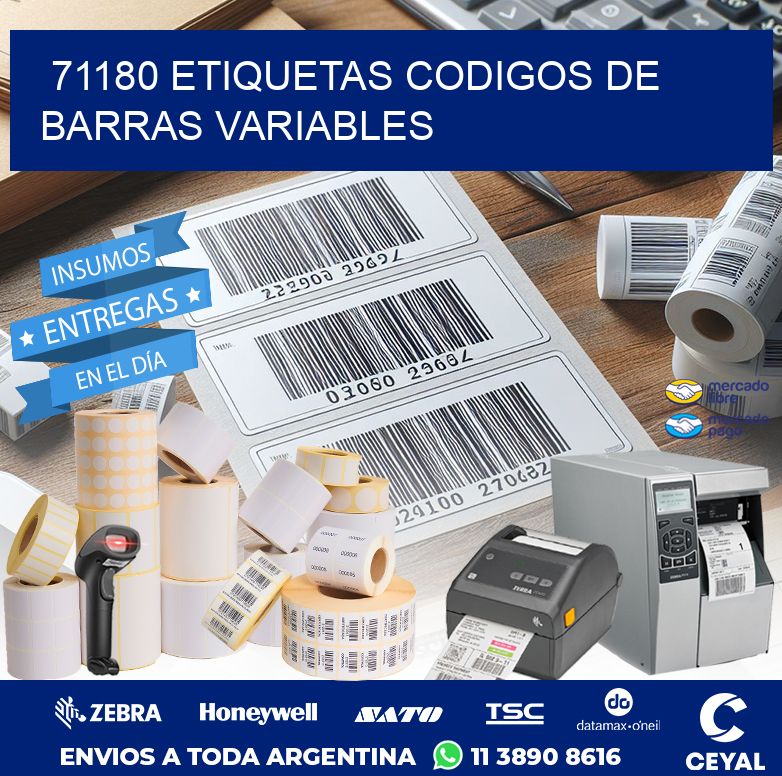 71180 ETIQUETAS CODIGOS DE BARRAS VARIABLES