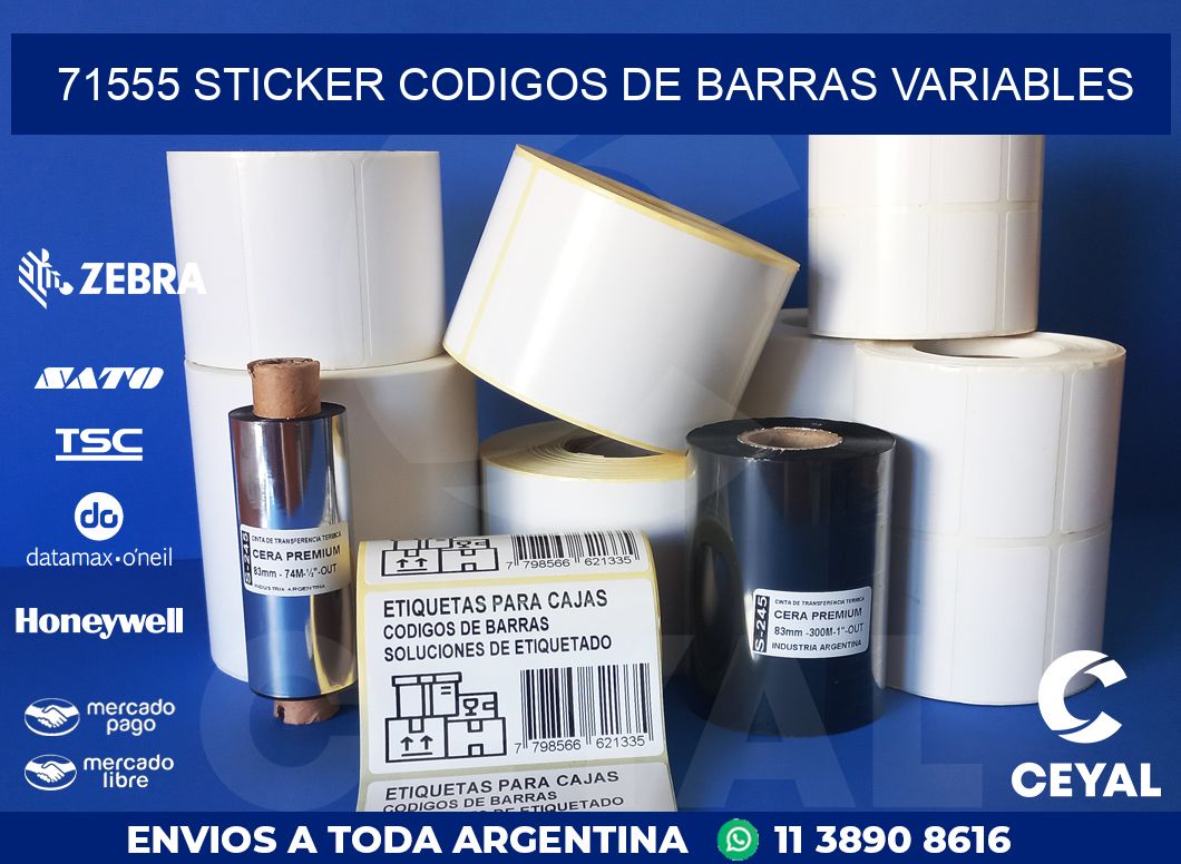 71555 STICKER CODIGOS DE BARRAS VARIABLES