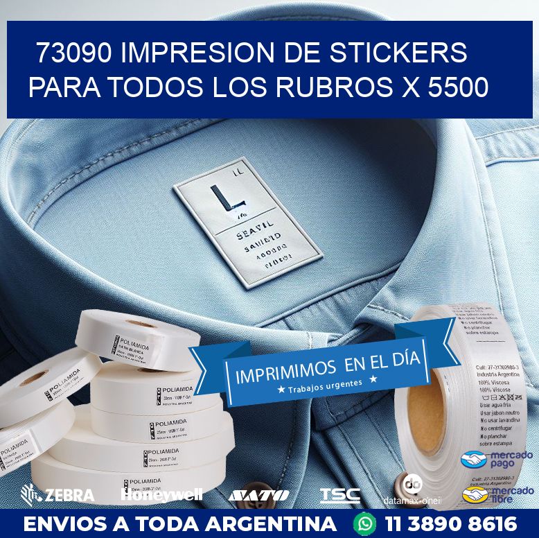 73090 IMPRESION DE STICKERS PARA TODOS LOS RUBROS X 5500