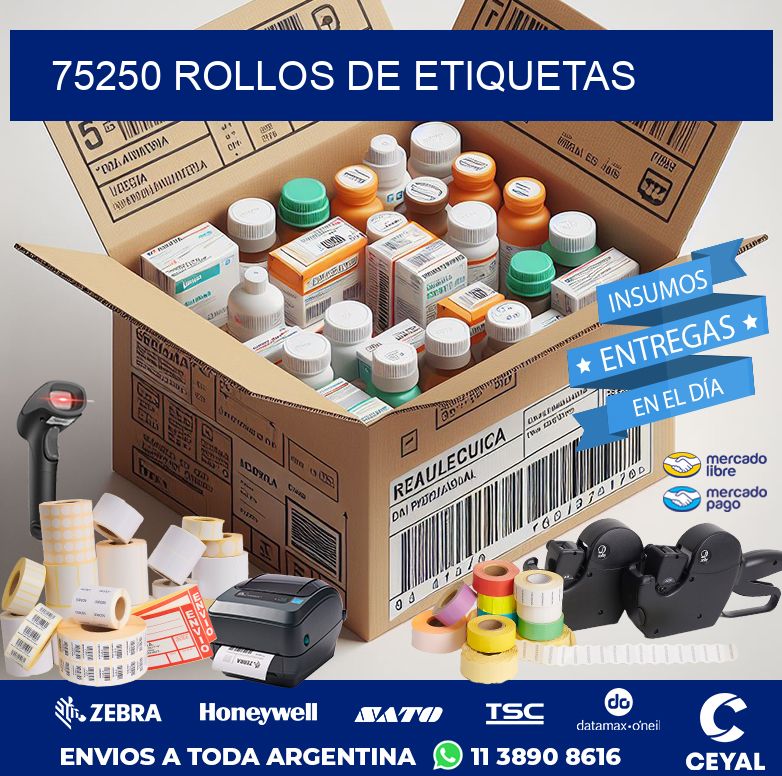75250 ROLLOS DE ETIQUETAS