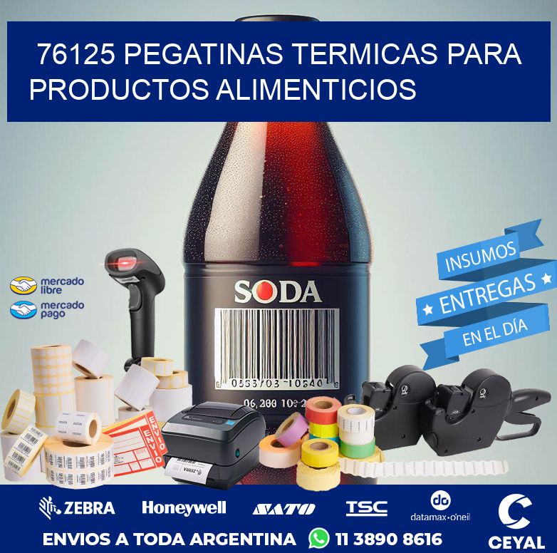 76125 PEGATINAS TERMICAS PARA PRODUCTOS ALIMENTICIOS