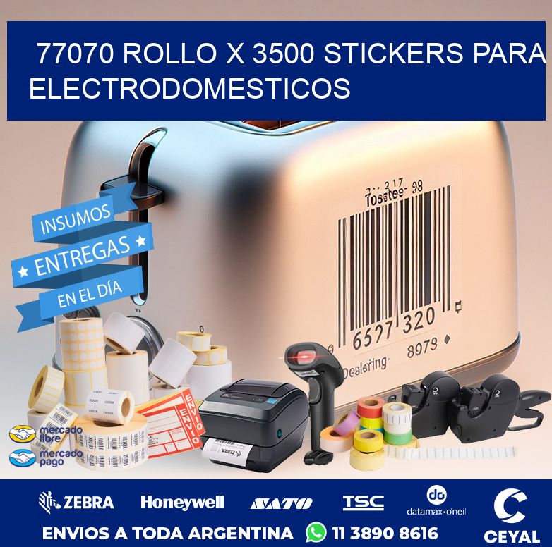 77070 ROLLO X 3500 STICKERS PARA ELECTRODOMESTICOS