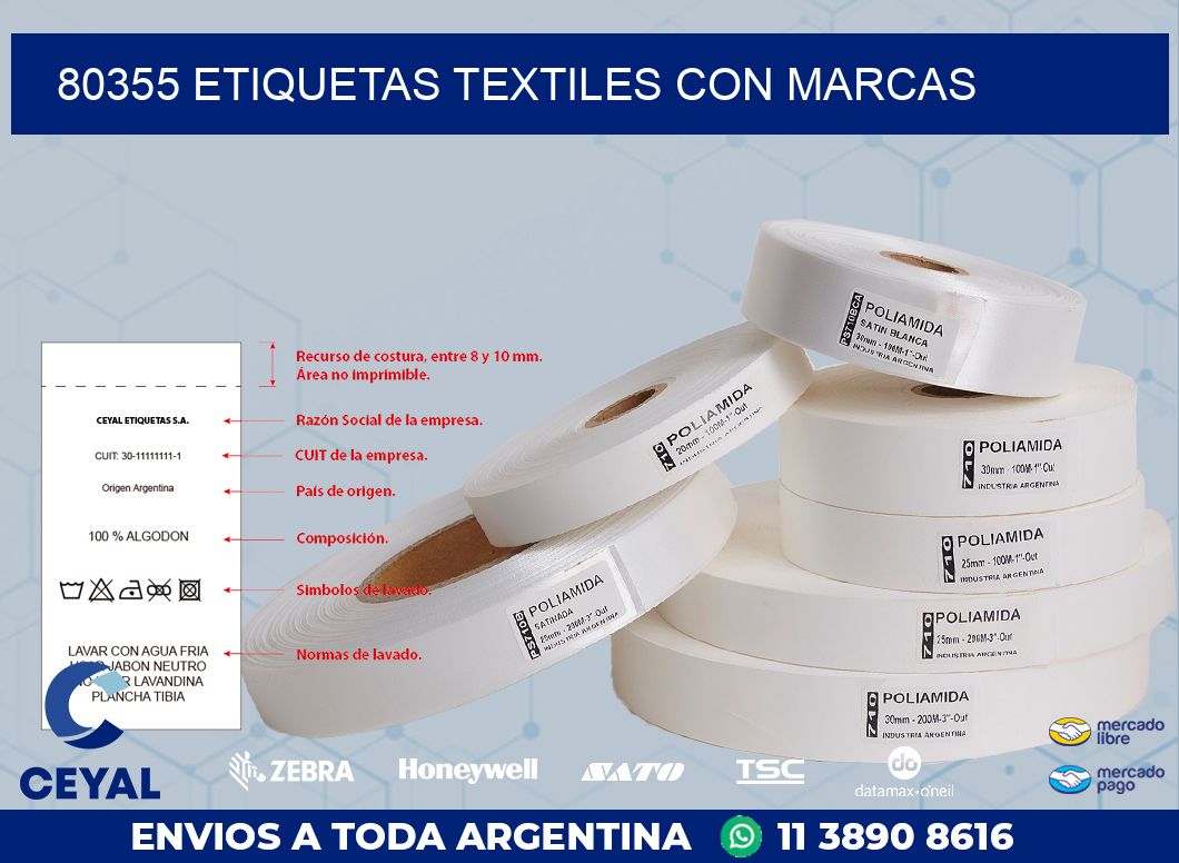 80355 ETIQUETAS TEXTILES CON MARCAS