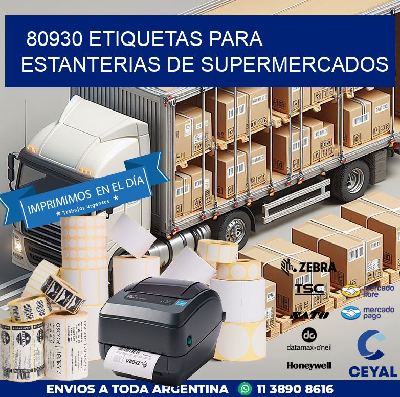 80930 ETIQUETAS PARA ESTANTERIAS DE SUPERMERCADOS