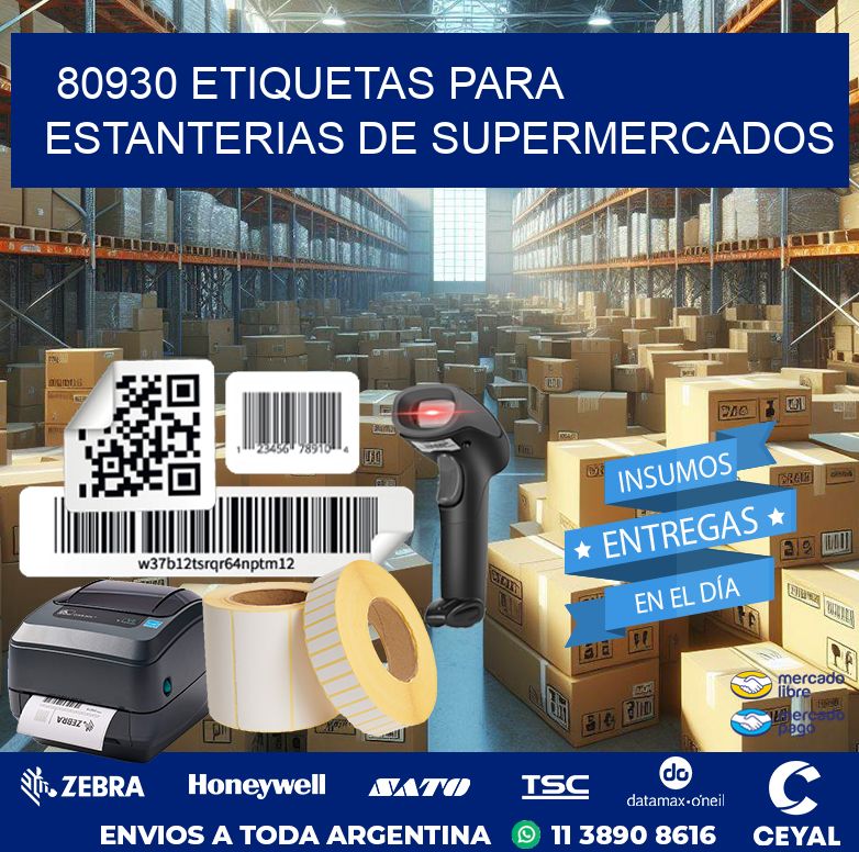 80930 ETIQUETAS PARA ESTANTERIAS DE SUPERMERCADOS