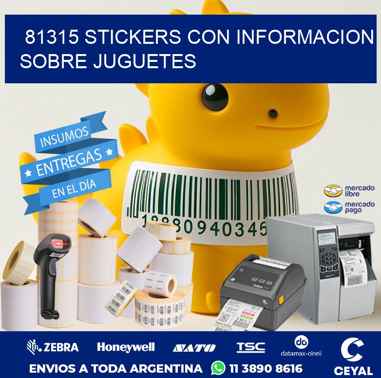 81315 STICKERS CON INFORMACION SOBRE JUGUETES