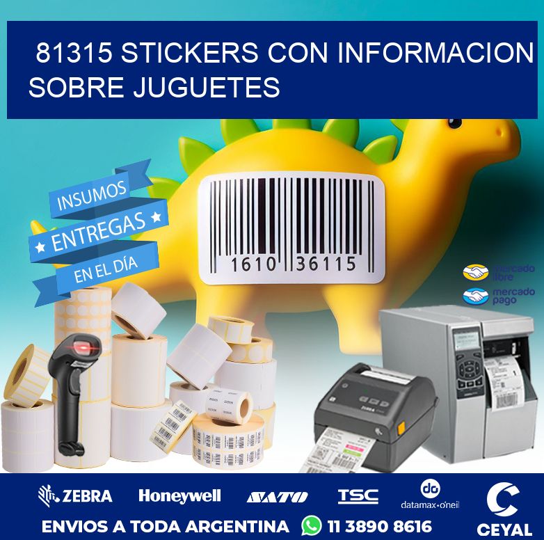 81315 STICKERS CON INFORMACION SOBRE JUGUETES