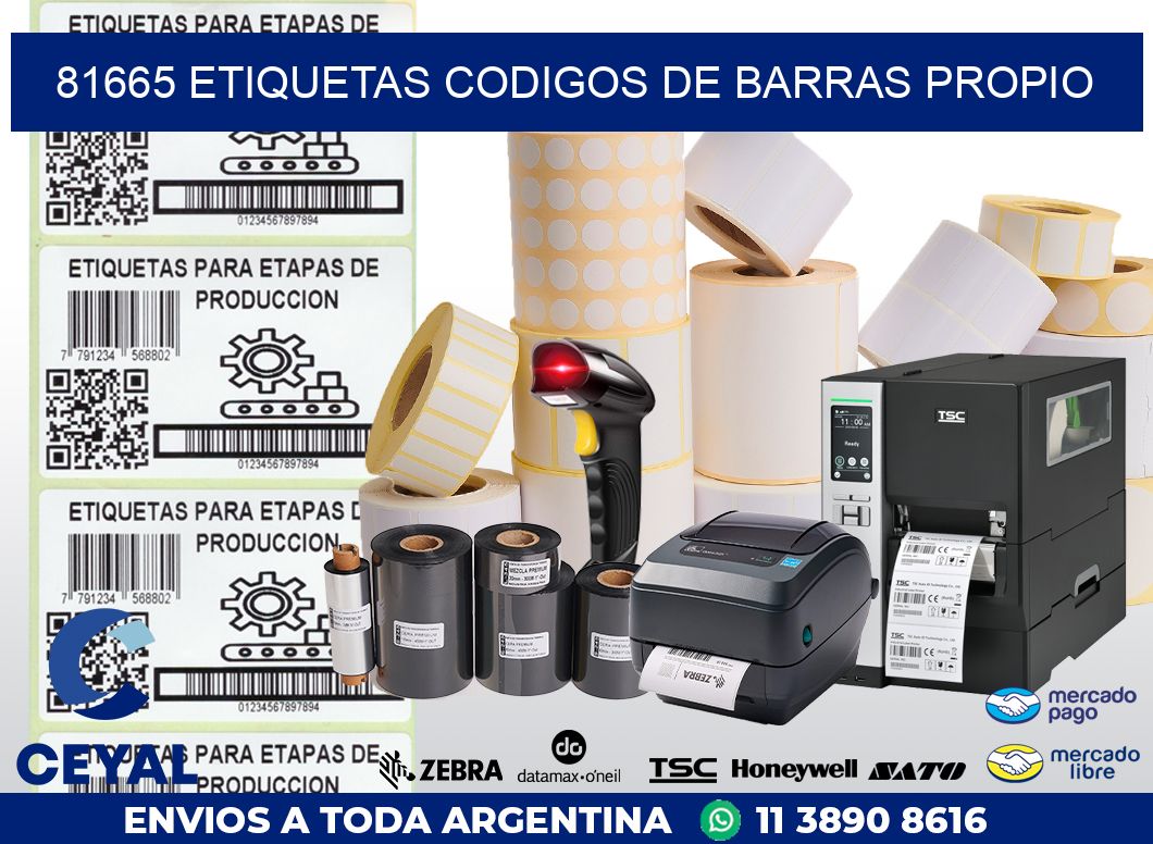81665 ETIQUETAS CODIGOS DE BARRAS PROPIO