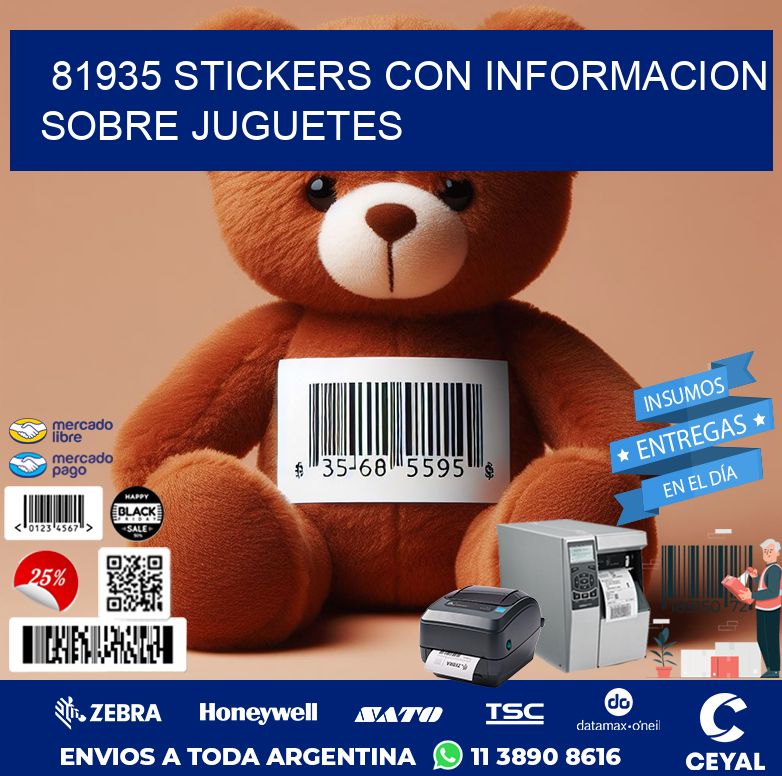 81935 STICKERS CON INFORMACION SOBRE JUGUETES
