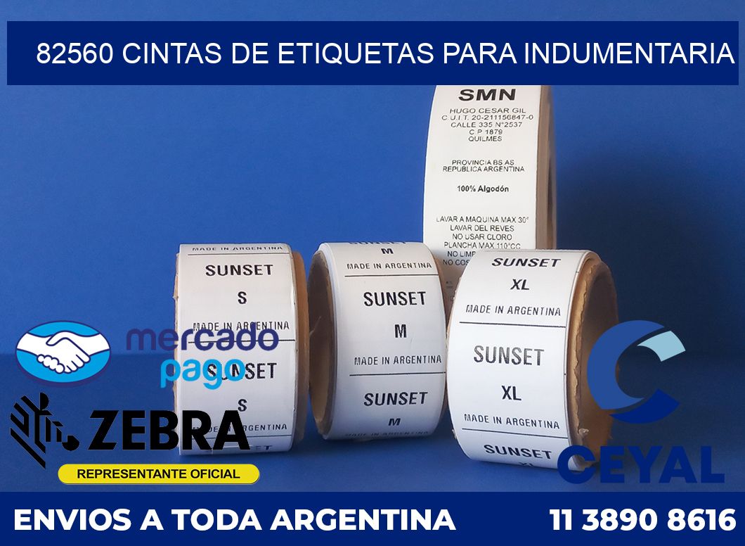 82560 CINTAS DE ETIQUETAS PARA INDUMENTARIA