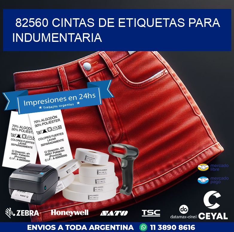 82560 CINTAS DE ETIQUETAS PARA INDUMENTARIA