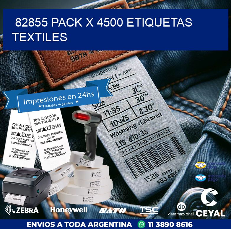 82855 PACK X 4500 ETIQUETAS TEXTILES