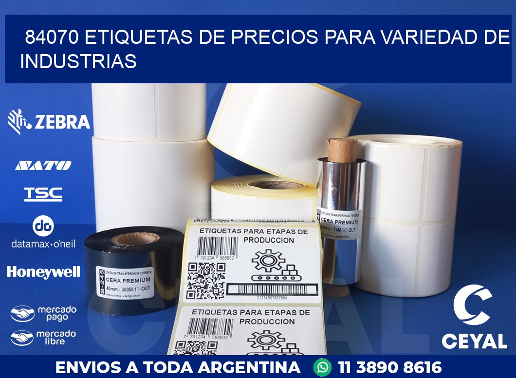 84070 ETIQUETAS DE PRECIOS PARA VARIEDAD DE INDUSTRIAS
