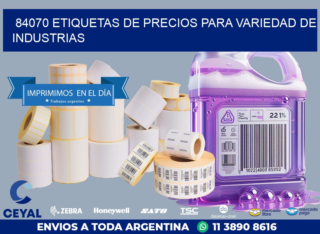 84070 ETIQUETAS DE PRECIOS PARA VARIEDAD DE INDUSTRIAS