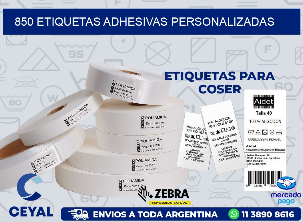850 ETIQUETAS ADHESIVAS PERSONALIZADAS