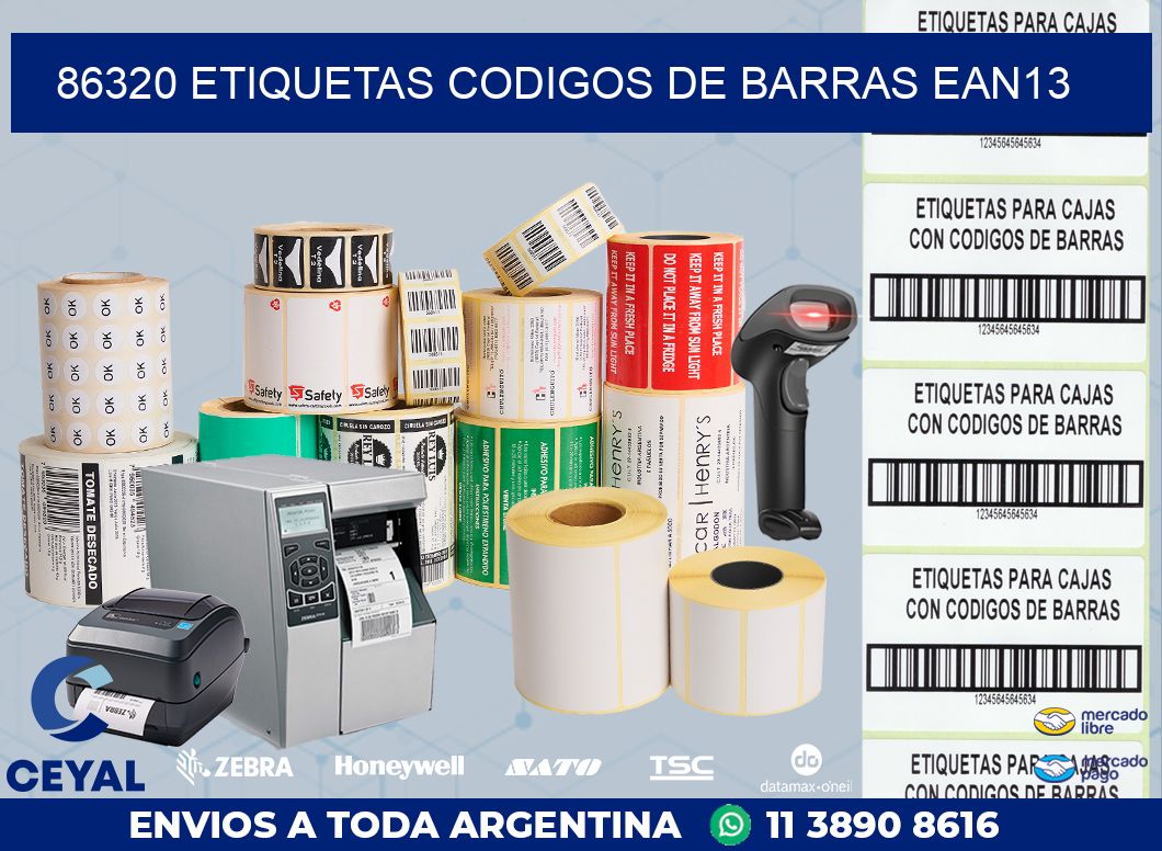 86320 ETIQUETAS CODIGOS DE BARRAS EAN13