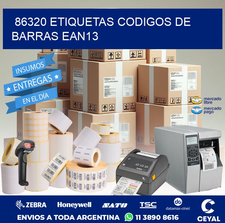 86320 ETIQUETAS CODIGOS DE BARRAS EAN13