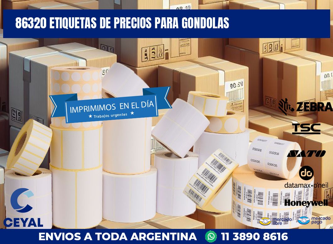86320 ETIQUETAS DE PRECIOS PARA GONDOLAS