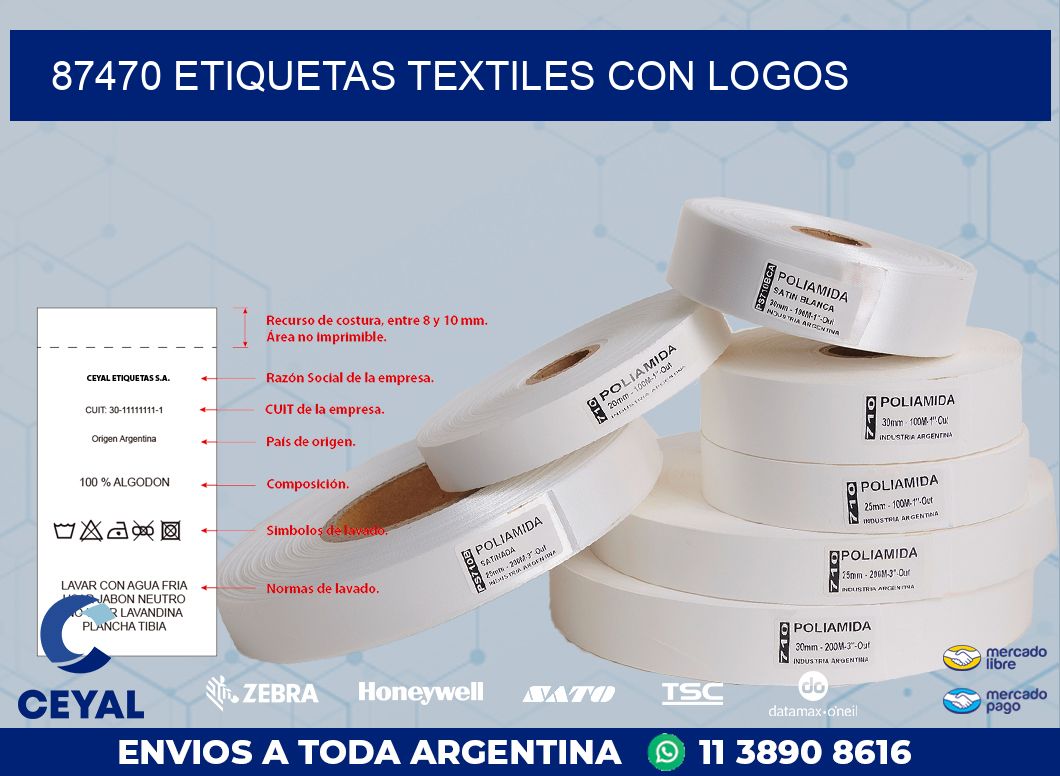 87470 ETIQUETAS TEXTILES CON LOGOS