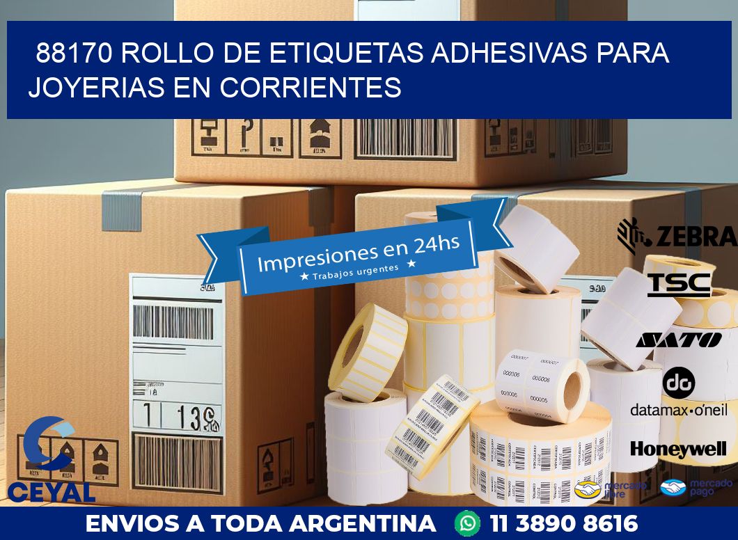 88170 ROLLO DE ETIQUETAS ADHESIVAS PARA JOYERIAS EN CORRIENTES