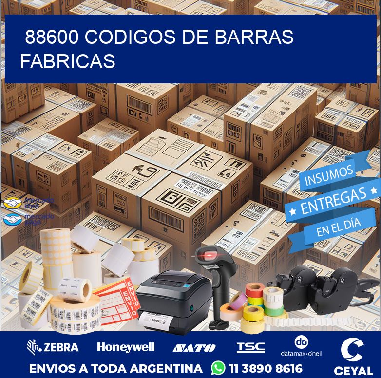 88600 CODIGOS DE BARRAS FABRICAS