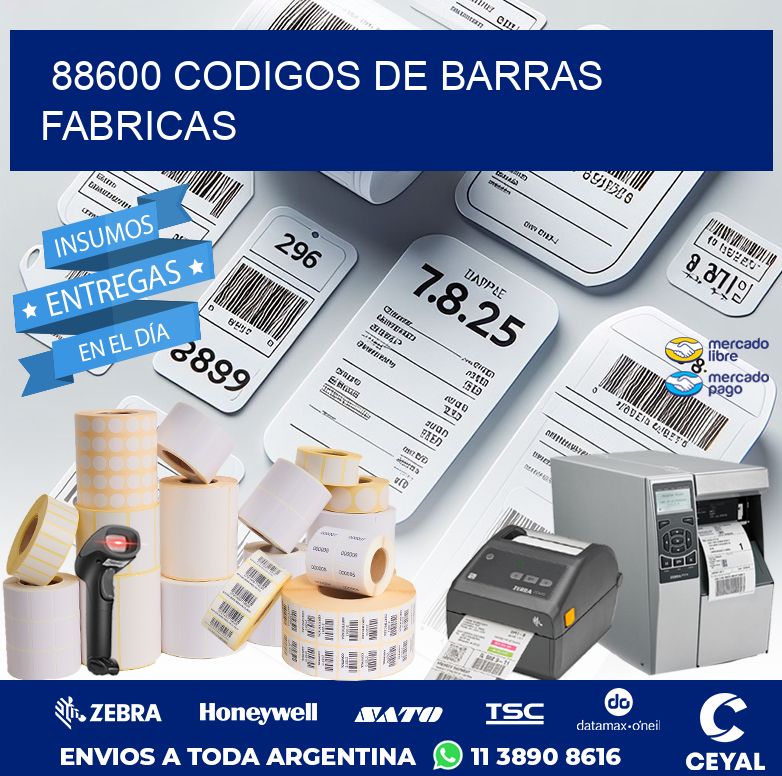 88600 CODIGOS DE BARRAS FABRICAS