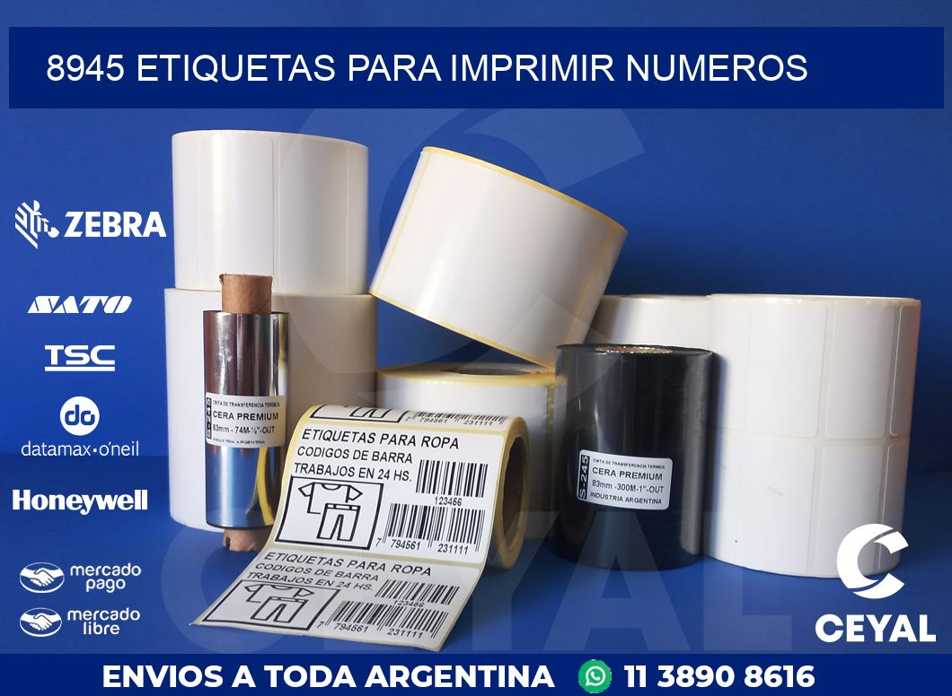 8945 ETIQUETAS PARA IMPRIMIR NUMEROS