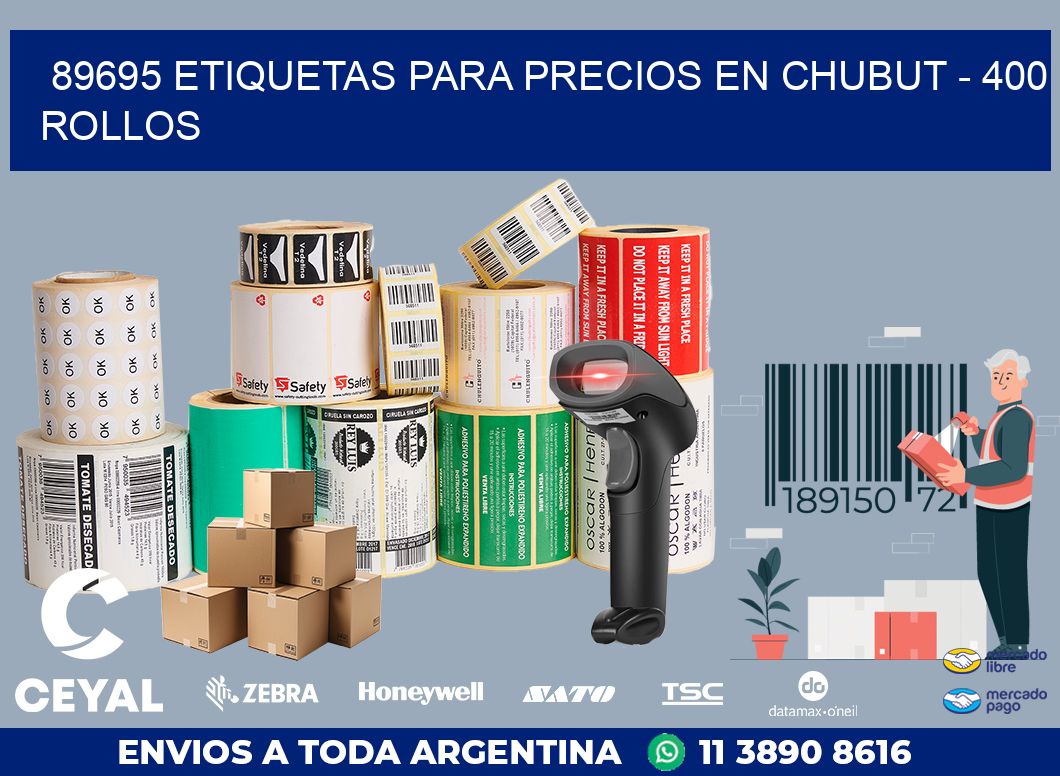 89695 ETIQUETAS PARA PRECIOS EN CHUBUT - 400 ROLLOS
