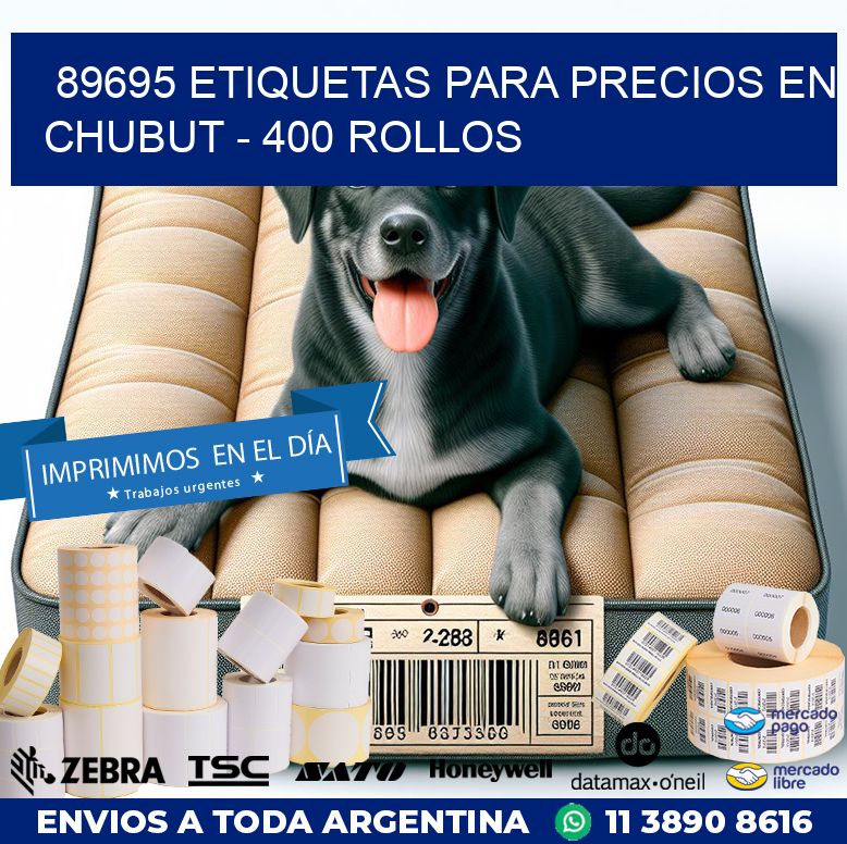 89695 ETIQUETAS PARA PRECIOS EN CHUBUT – 400 ROLLOS