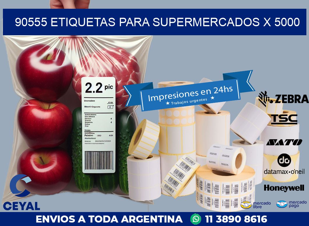 90555 ETIQUETAS PARA SUPERMERCADOS X 5000