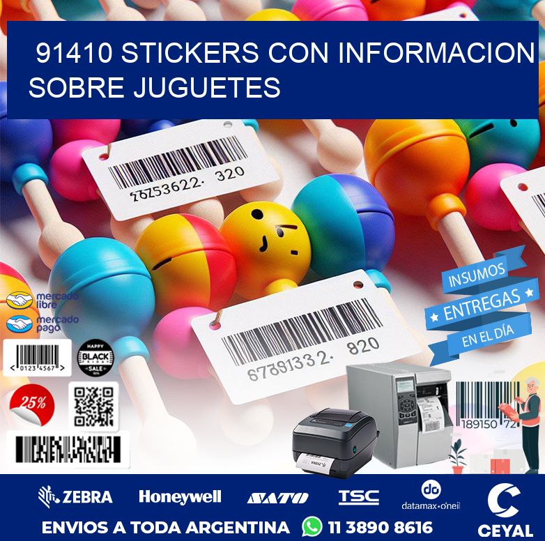 91410 STICKERS CON INFORMACION SOBRE JUGUETES